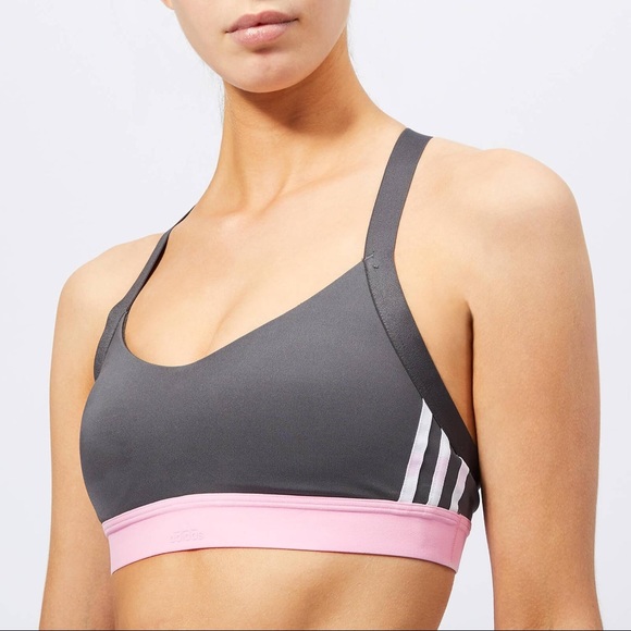 Adidas Women’s All Me 3 Stripes Sports Bra - Picture 3 of 7